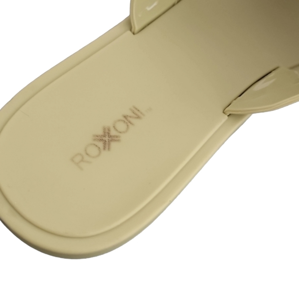 Y2K ROXONI Chartreuse Green Jelly Slides 40 9 Sandals Flexible Water Criss Cross - Picture 10 of 16